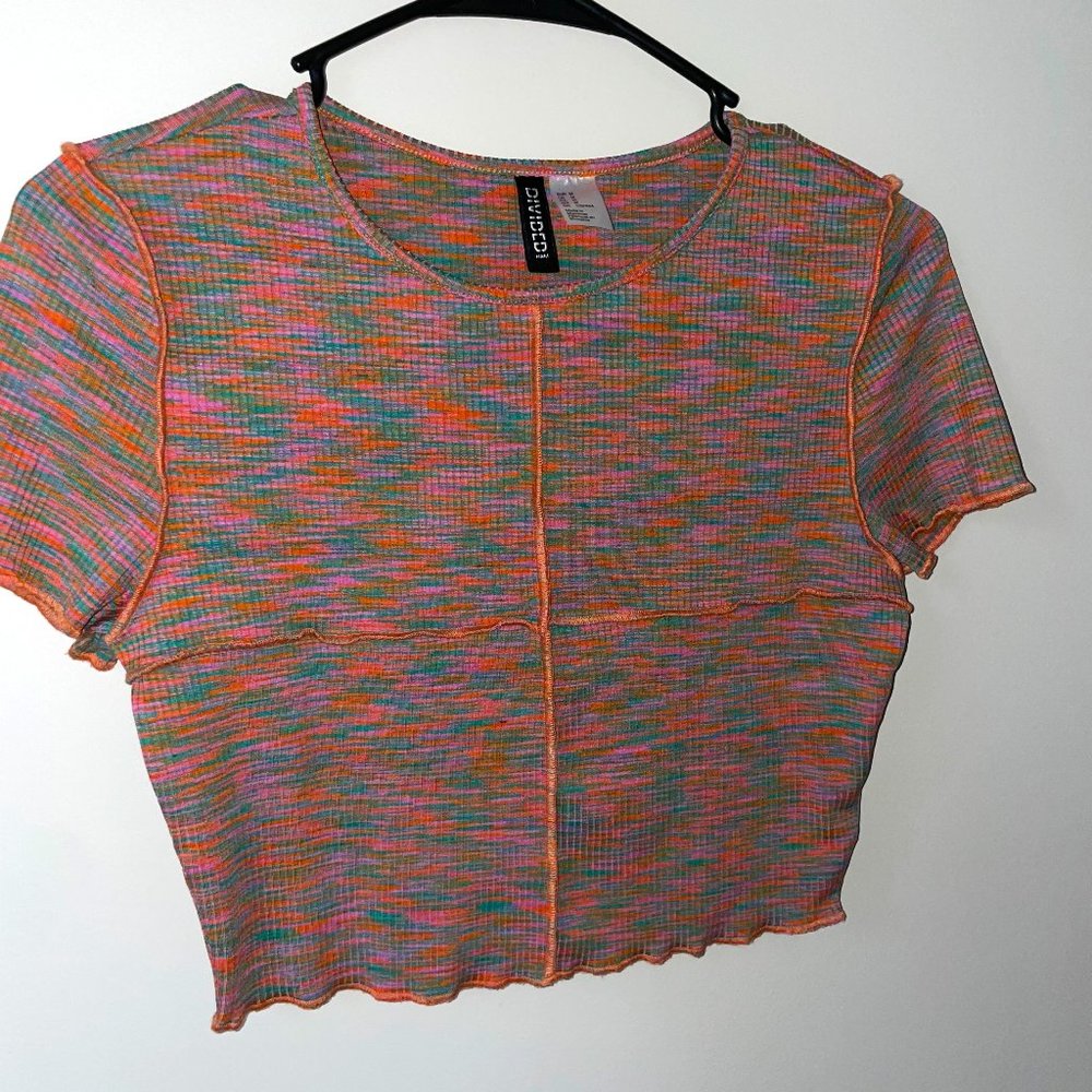 Divided T Shirt Crop Top Size Medium